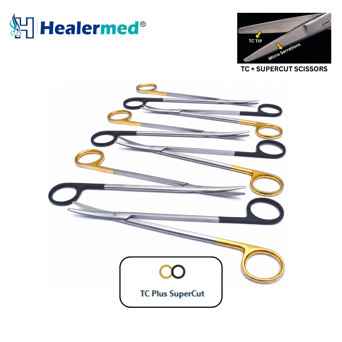 SuperCut Serrated Plus Tungsten Carbide (TC) Plastic Surgery Scissors