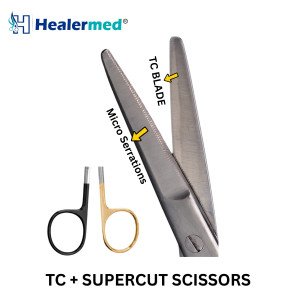 SuperCut Serrated Plus Tungsten Carbide (TC) Plastic Surgery Scissors