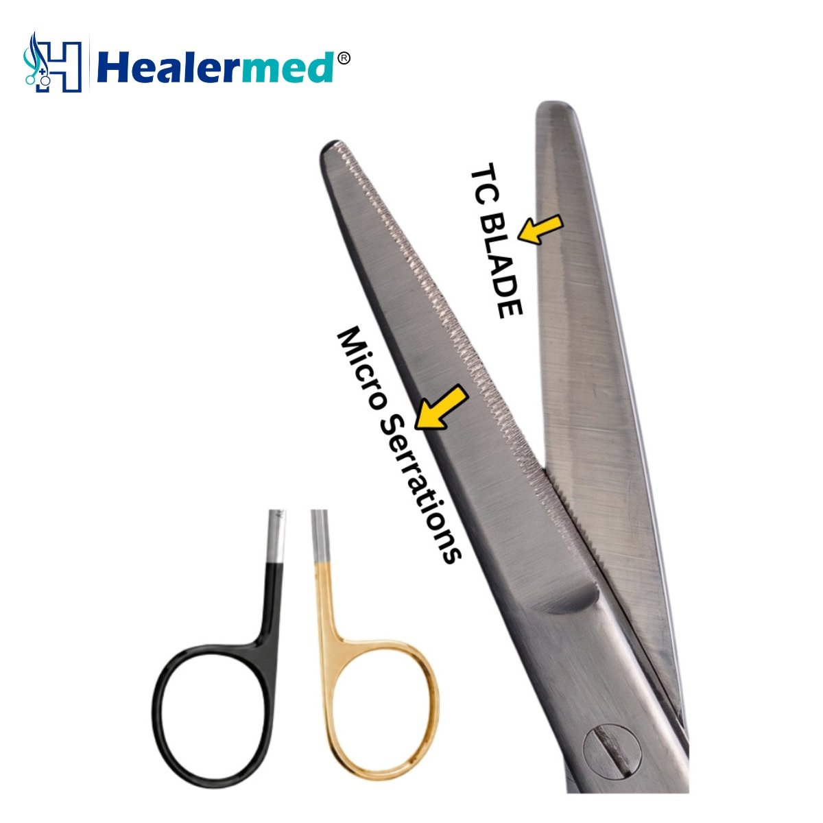 SuperCut Serrated Plus Tungsten Carbide (TC) Plastic Surgery Scissors