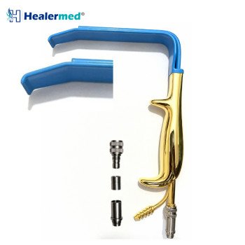 Insulated Tebbetts Breast Retractor with Fiber Optic Light & Suction
