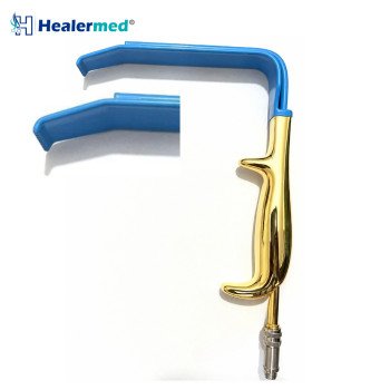 Insulated Tebbetts Toothed Breast Retractor with Fiber Optic Light