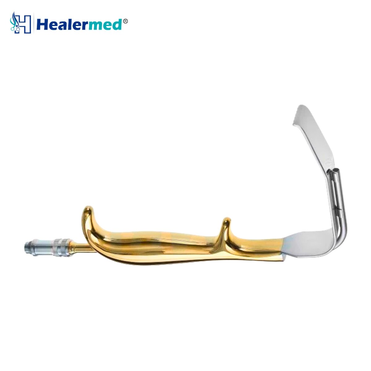 Tebbetts Fiber Optic Breast Retractor with Serrated Teeth Blade for Breast Augmentation Surgery