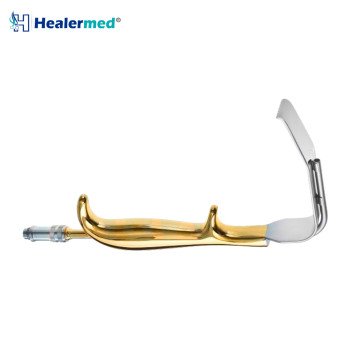 Tebbetts Fiber Optic Breast Retractor with Serrated Teeth Blade for Breast Augmentation Surgery