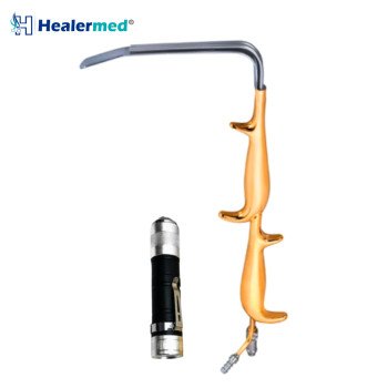 Ferreira Double Handle Breast Retractor with Fiber Optic Light Guide & Suction Channel