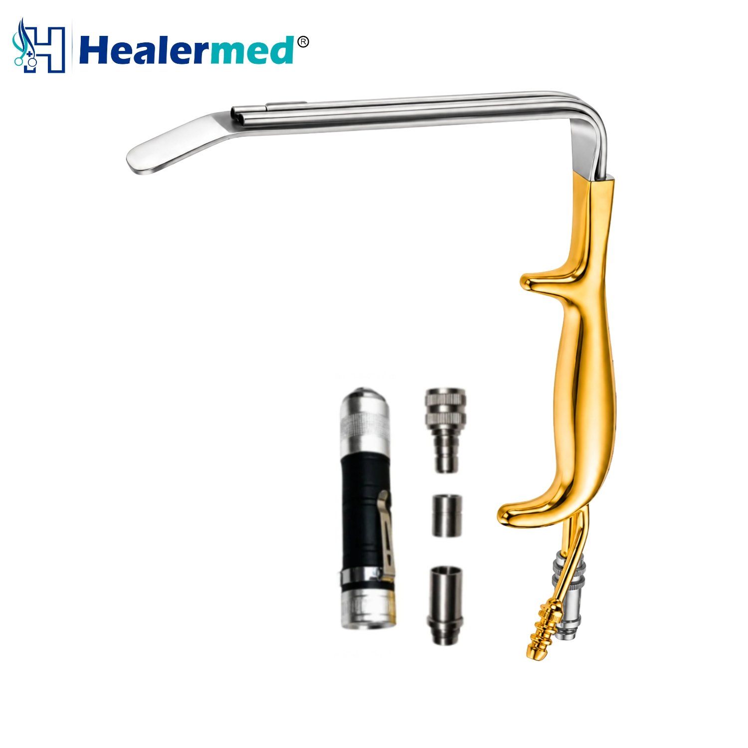 Ferriera Fiber-Optic Retractor With Light Guide and Suction for Plastic Surgery