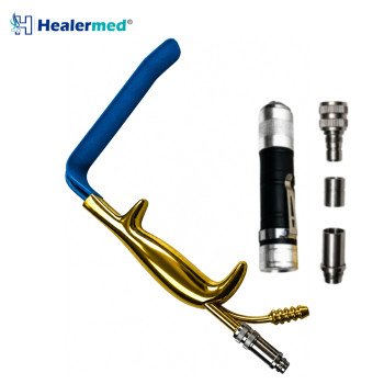 Insulated Ferreira Breast Retractor with Fiber Optic Light & Suction