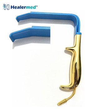 Insulated Tebbetts Toothed Breast Retractor with Suction