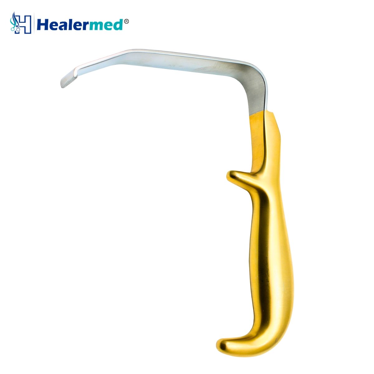 Tebbetts Fiber Optic Breast Retractor with Serrated Teeth Blade for Breast Augmentation Surgery