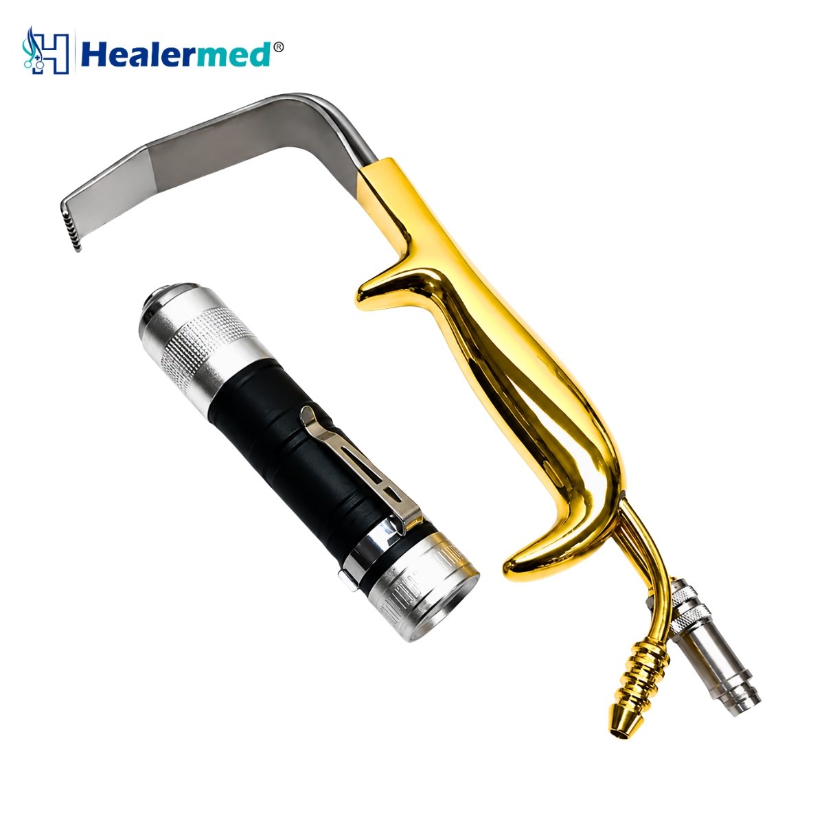 Tebbetts Breast Retractor with Fiber Optic Light and Suction for Breast Augmentation Surgery