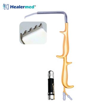 Tebbetts Double Handle Fiber Optic Retractor with Light Guide & Suction