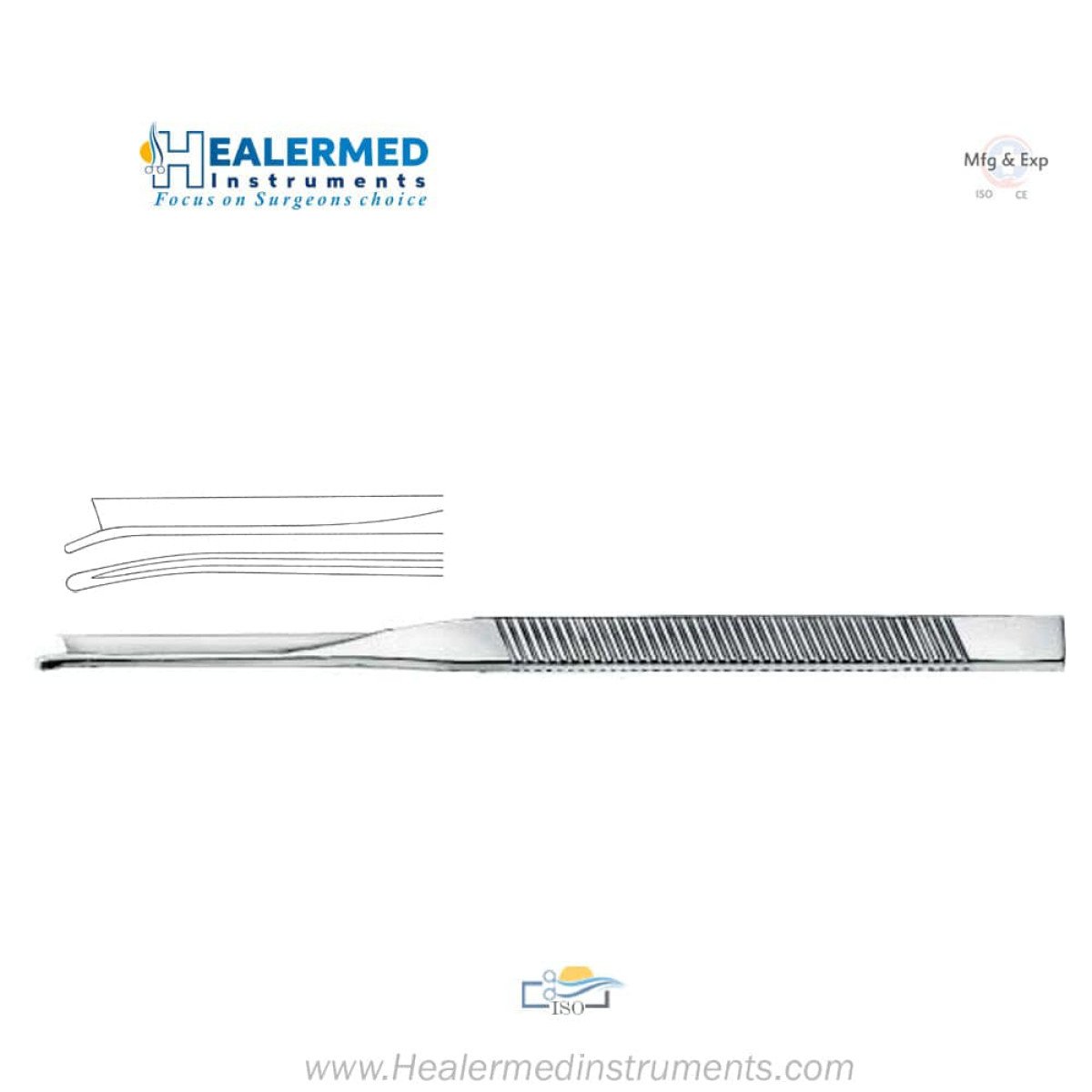 Silver Rhinoplasty Chisel - Left Nasal Chisel