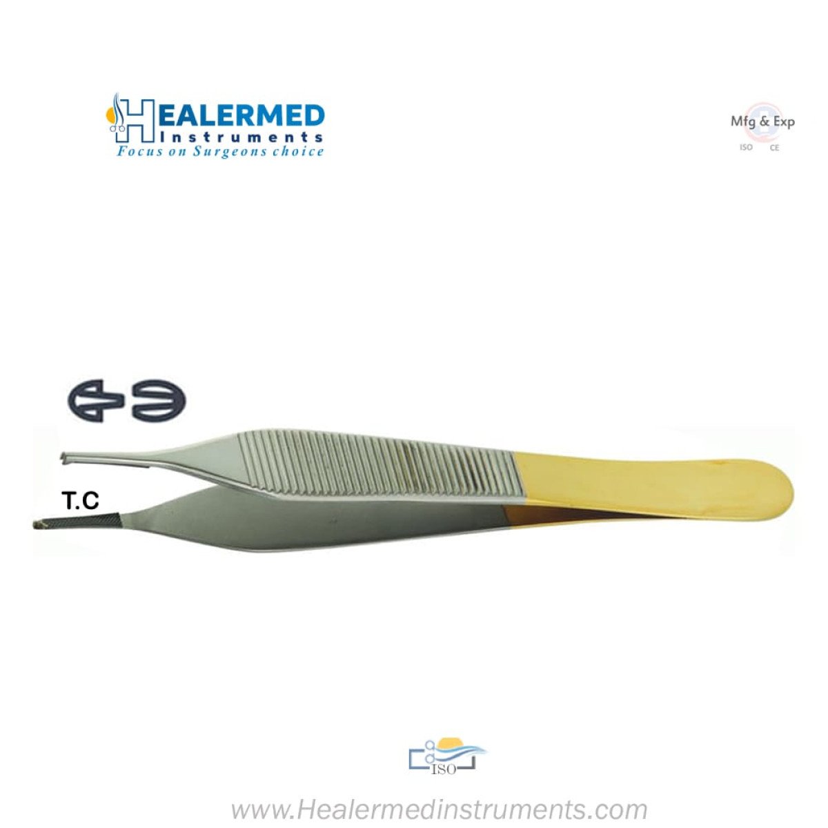 Adson Tissue Forceps With 1x2 Teeth - TC (Tungsten carbide)