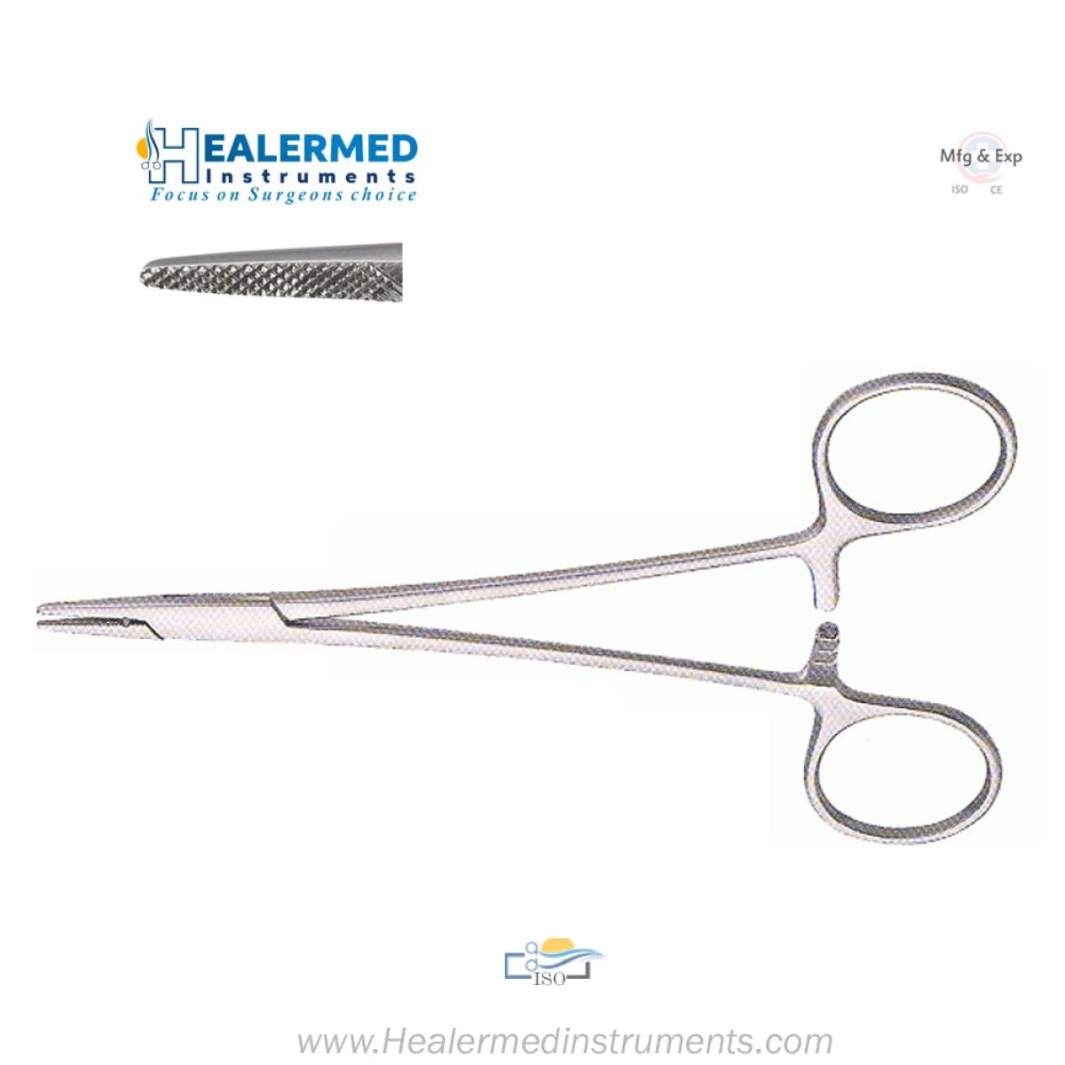 Crile Wood Needle Holder - Standard with Serrated Jaws