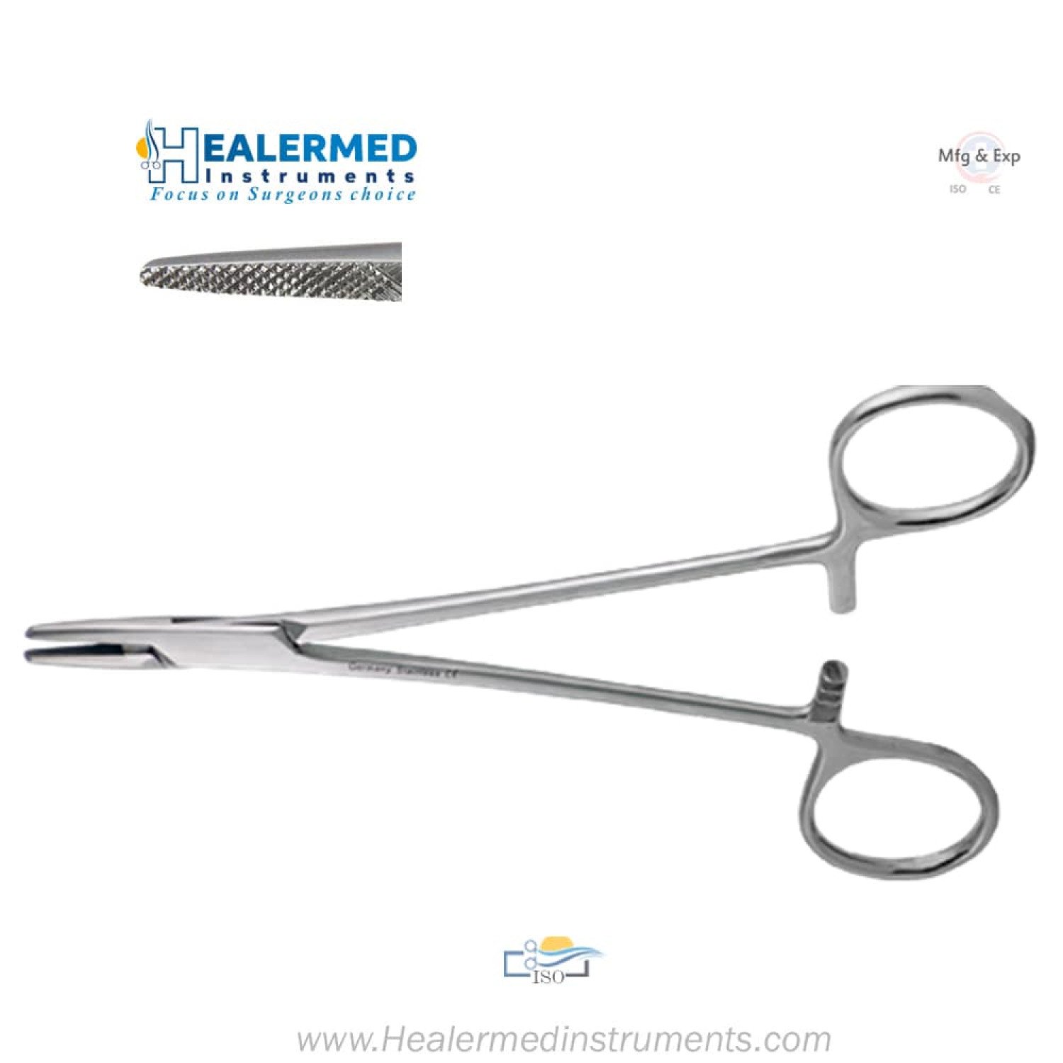Mayo Hegar Needle Holder - Standard with Serrated Jaws