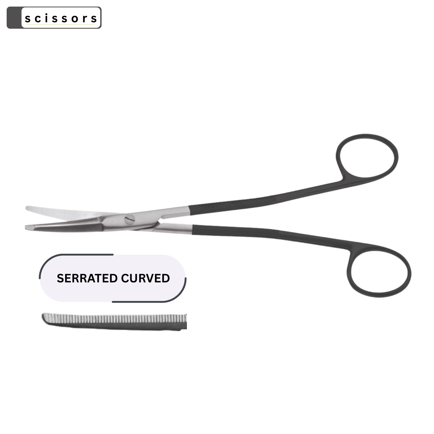 Gorney Freeman Facelift Plasma Black Serrated Curved Scissors – 7.5″ (19 cm)