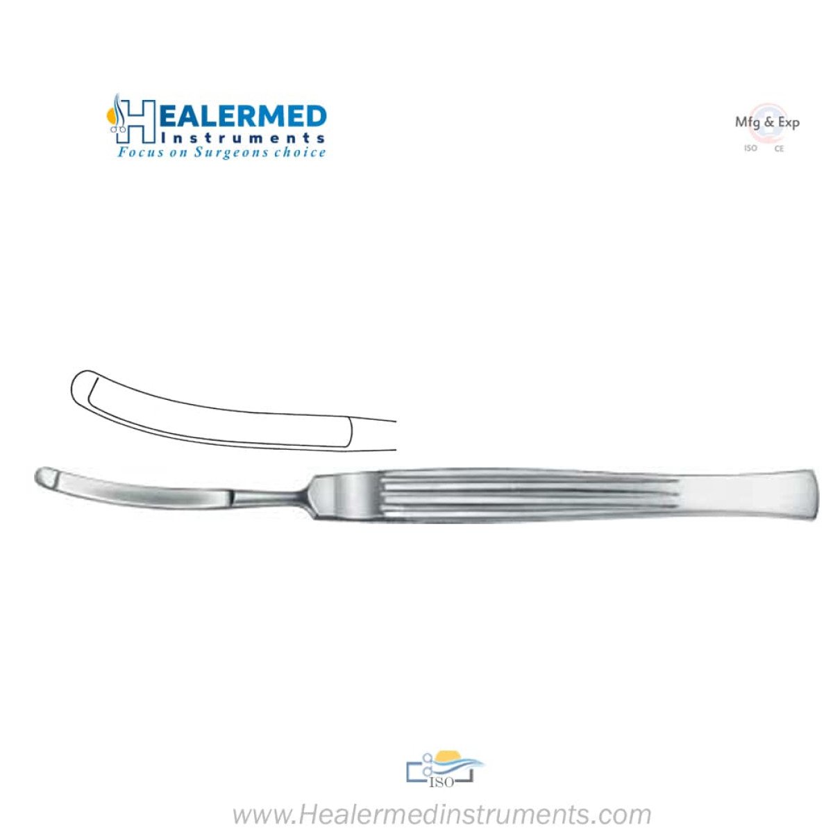 Converse button Rhinoplasty Knife Curved