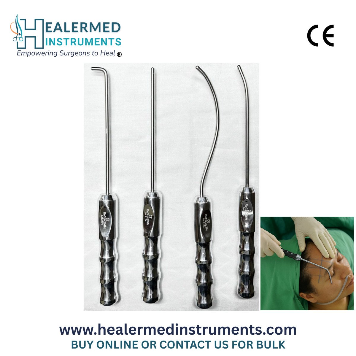 Gliding Brow Lift Surgery Instrument Set – 4 Pcs GBL | Stainless Steel Surgical Tools for Cosmetic